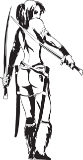 Sexy warrior girl decal 36